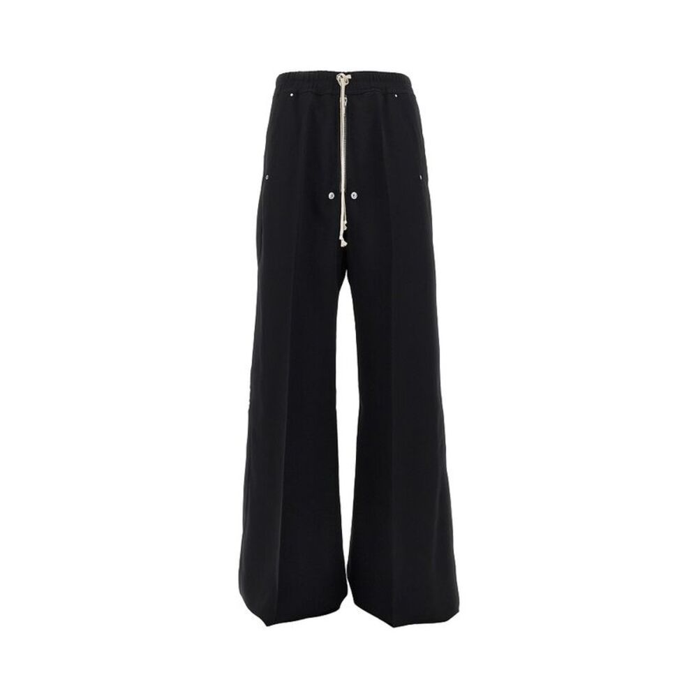 Rick Owens Men Wool Canvas Wide Bela Pants